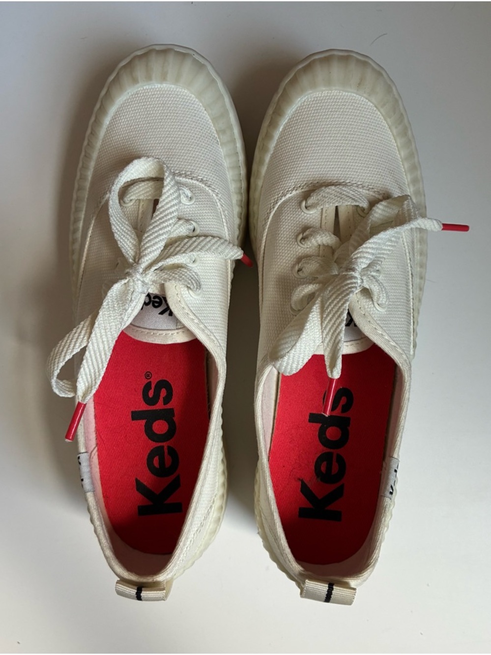 Keds Women’s Canvas Platform Sneakers Clear Gum Sole Sz. 6.5